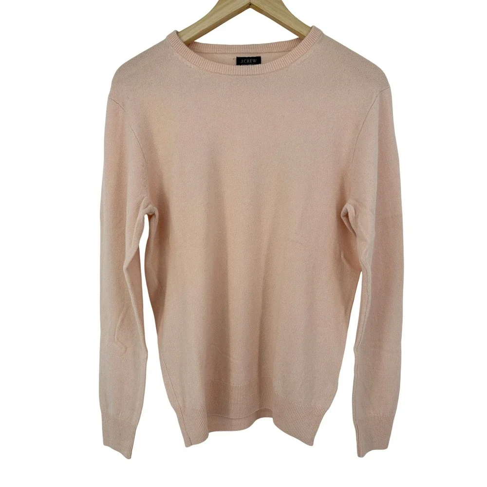 J.Crew Men's 100% Cashmere Crewneck Sweater Pale Pink Size S J6384